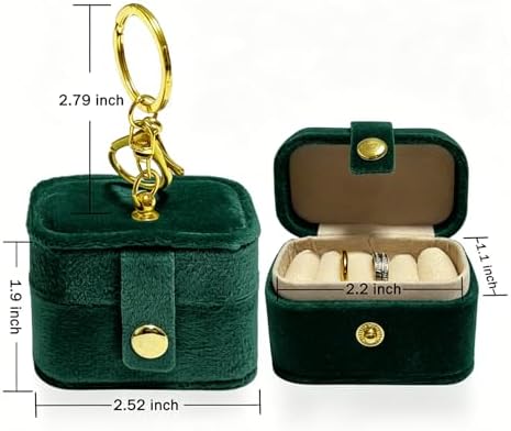 Velvet Dog Collar Ring Bearer Box with Clip-Peacock Green