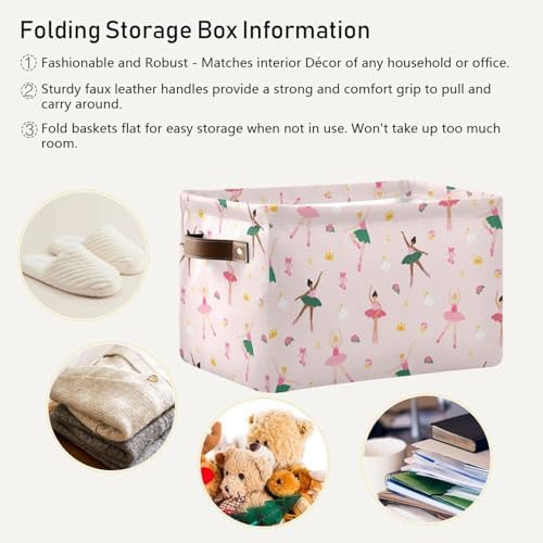 Didi & Hosa Storage Basket Cube Collapsible Toys Shelf Baskets Bin with Handle Laundry Organizer Storage Box for Home School & Office (Basket-11)