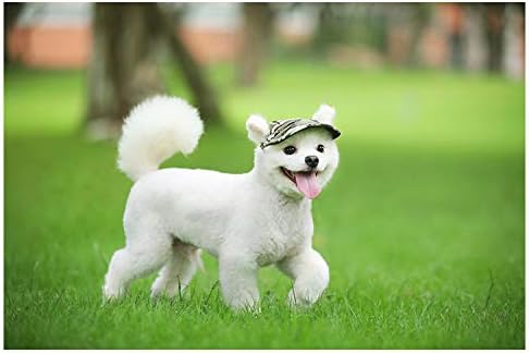Leconpet Baseball Caps Hats with Neck Strap Adjustable Comfortable Ear Holes for Small Medium and Large Dogs in Outdoor Sun Protection (L, Black Jeans)