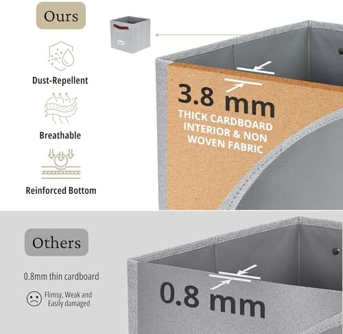 DECOMOMO Storage Bins, Cube Storage Bin with Labels