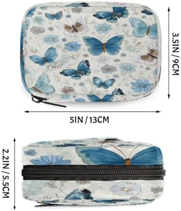 Travel Pill Organizer Beautiful Blue Butterfly Flower Pill Case