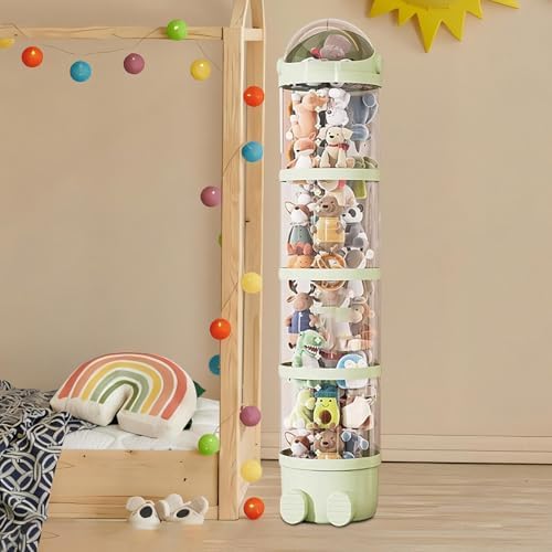 Vertical Toy Tube, Stuffed Animal Holder, Clear Display Cube | Storage Tube, Space-Saving Toy Organizer For Bedroom