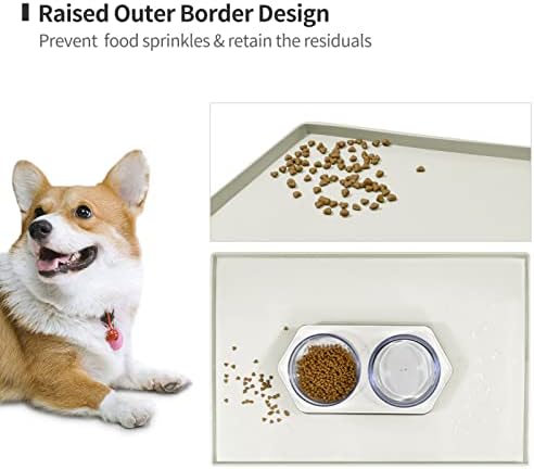 Silicone Dog Food Mat Waterproof Pet Feeding Tray for Medium and Large Dogs