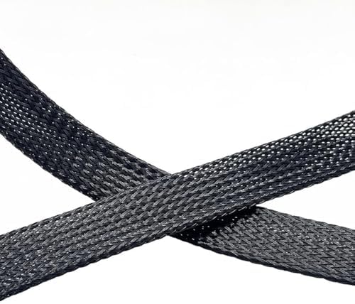 25Ft-3/4inch PET Expandable Braided Wire Sleeving,Wire Loom Cable Sleeve for TV,Computer,Home Theater,Automotive,Home Industrial,Electrical Wires,Chemical,Protect Cat from Chewing Cords,Black