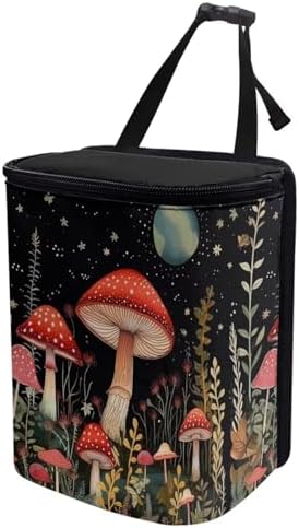 DISNIMO Moon Mushroom Car Trash Can with Lid Leak Proof Trash Bin Garbage Bag Collapsible Automatic Portable Trash Can Easy to Clean Used in Car Home Office