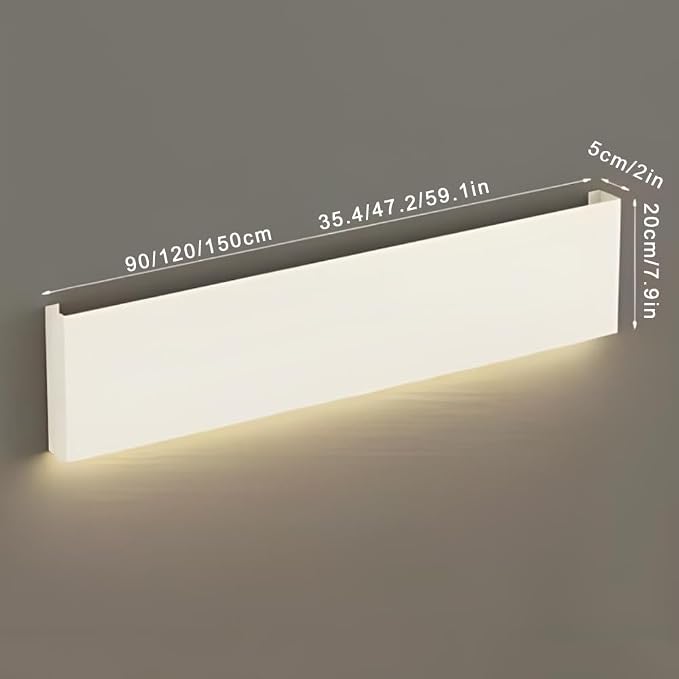 Magazine Holder Wall Mounted, Set of 3, Metal Floating Book Shelves with Built-in Illuminated LED Light, Decorative Display Shelf, for Living Room, Bedroom, Bathroom ( Color : White , Size : 150x5x20c