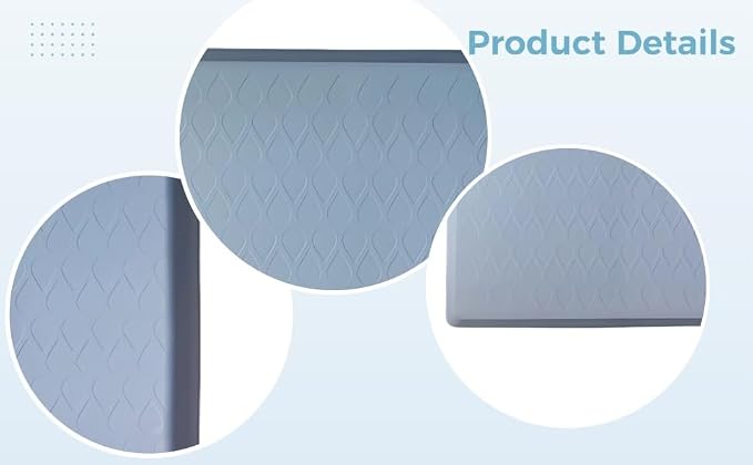 Under Sink Mat, Silicone Cabinet Liner 22 x 19 x 1 Inch, Waterproof Drip Tray with 1 Inch Raised Edge, Easy Clean Gray Shelf Protector for Kitchen, Bathroom and Utility Room