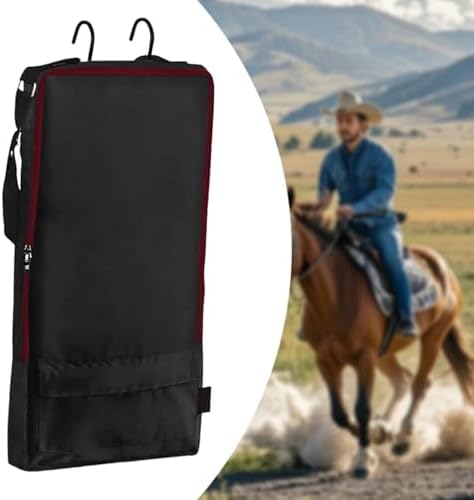 kowaku Bridle Bag,with 3 Prong Tack Rack Spacious Organizer Horse Tack Carry Bag, Horse Bridle Bag, for Harness, Bits, Headstalls, Black