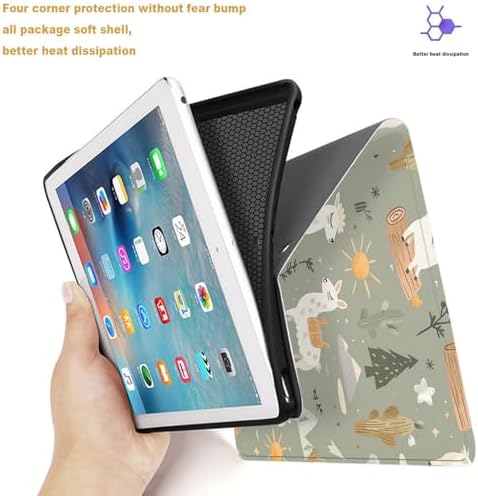 Tablet Case for iPad Air 13" M3/M2,iPad Pro 12.9" 6th/5th/4th/3rd Generation,Shockproof Protective Cover with Stand,Auto Wake/Sleep,Cartoon Alpaca