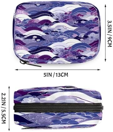 Travel Pill Organizer Purple Wave Flower Texture Small Pill Case