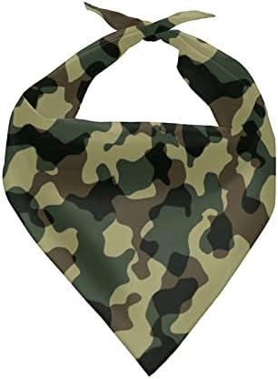 Howilath Green Camo Army Print Dog Bandana Dog Bibs Neckerchief Triangle Adjustable Scarf Suitable for Large Medium Small Pet Puppy