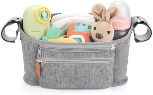 Accmor Universal Stroller Organizer with Detachable Phone Bag, Stroller Bag Caddy Organizer Stroller Accessories for Uppababy, Baby Jogger, Nuna, Doona, Britax Strollers