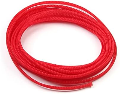 Othmro 5m/16.4ft PET Expandable Braid Organize & Protect Cable Sleeving Flexible Wire Mesh Sleeve Red,for TV Audio PC Cords Protect from Pets Chewing
