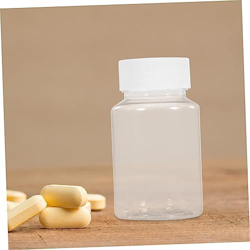 COLLBATH 12Pcs Pet Pill Container Bottles for Medicine Storage Refillable Tablet Dispenser Transparent Storage Bottles with White Caps