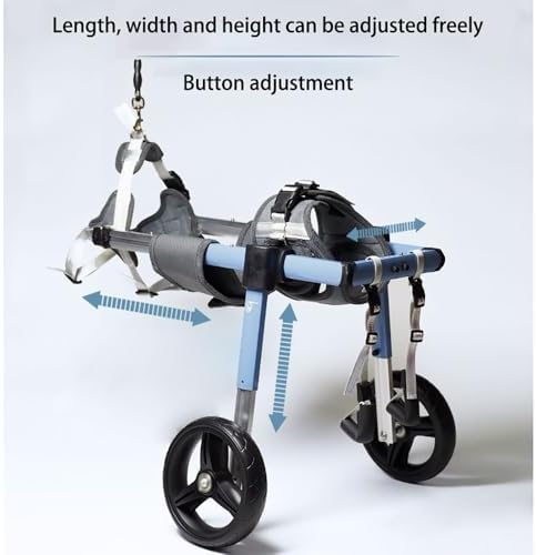 Dog Wheelchair 2 Wheel Full Support - Dog Cart for Back Legs Fully Adjustable Pet Mobility Aid Aluminum Alloy Frame Senior Dog Outing