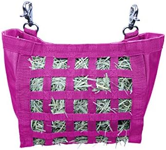 Rabbit & Guinea Pig Hay Bag Feeder with Super Tough Bottom® Design | Small 10.5" x 9" x 5" Hay Feeder | Organized Feeding | Made in USA Design (Pink, Small 10.5" x 9" x 5")