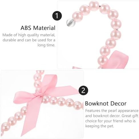 5pcs Pearl Appearance Dog Clothes Rack with Bowknot Decor Abs Material Pet Clothes Hangers for Organizing Pet Clothing Stylish and Functional