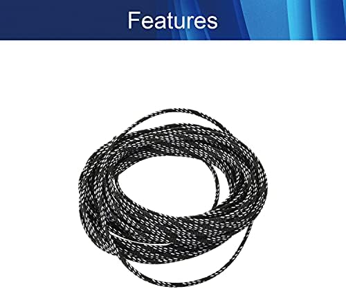 Jutagoss PET Expandable Braided Cable Sleeve, 32.8ft - 3/16 inch Black White Cable Management Sleeve, Wire Loom Tube Cord Protector for USB Cable, Power Cord, Audio Video and More, 1Pc