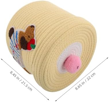 Car Storage Basket Woven Cotton Rope with Dustproof Lid Cute Dog Shaped Organizer Basket Large Capacity Pet and Sundries Storage for Car Interior