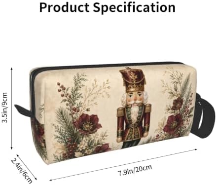 Nutcracker Small Makeup Bag, 600D Oxford Cosmetic Pouch for Women | Nutcracker Cosmetic Bag, Double-Sided Printed Toiletry Pouch with Foam Padding for Women, Travel, Gym, Weekend and Daily