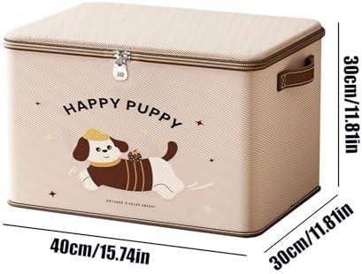 Lockable Storage Heavy-Duty Stackable Package Case with Puppy Pattern | Locked Storage Box for Package Toy Delivery Travel Closet Garage Bedroom Bathroom Kitchen