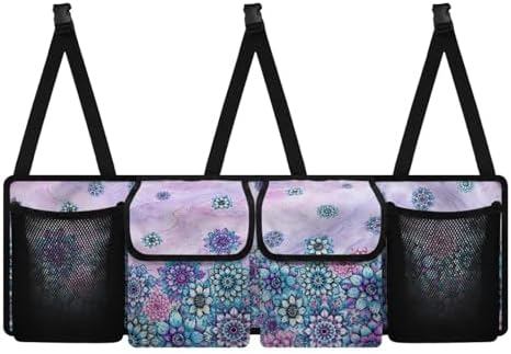 Retro Floral Car Trunk Organizer Car Back Seat Hanging Storage Bag Collapsible Large Capacity Storage Bag Automotive Interior Accessories for Sedans SUV Jeep