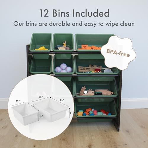 Humble Crew Kids Toy Organizer with 12 Bins, 4 Tier Storage for Playroom