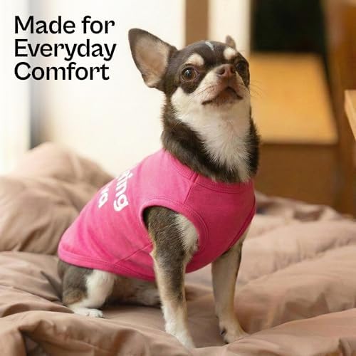 Parisian Pet Dog Shirt – 100% Cotton Barking Diva Shirts for Large Dogs – Pink Sleeveless Puppy Clothes – Lightweight and Breathable Pet Apparel – Girl Dog Clothes - Stretchy T Shirts for Dogs