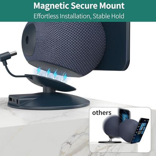 HomeMount Show 11 Stand, Magnetic Adjustable Charging Stand with USB-C & USB-A Ports, 270° Swivel Base, Fits Show 11 and 2025 Show 8, for Phones & Earbuds (Charging-Graphite)