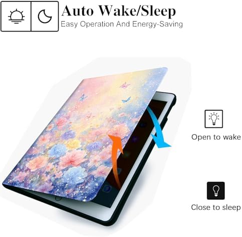 for Microsoft Surface Pro 8-13" 2021 Tablet Case,Auto Wake/Sleep,Adjustable Stand Protective Cover - Flower Butterfly