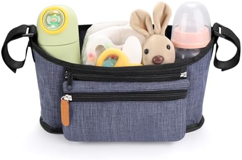 Accmor Universal Stroller Organizer with Detachable Phone Bag, Stroller Bag Caddy Organizer Stroller Accessories for Uppababy, Baby Jogger, Nuna, Doona, Britax Strollers
