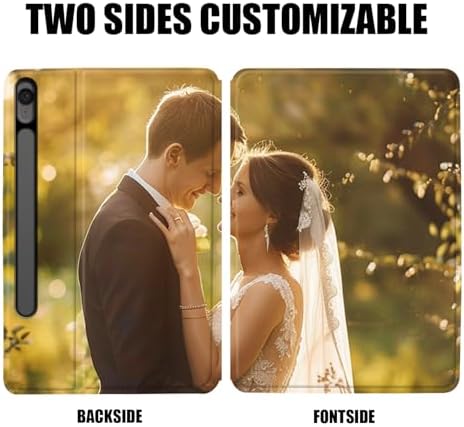 Custom Photo Personalized Flip Case for Samsung Galaxy Tab S9 FE 11 inch(2023),Model Code: SM-X510/X516B, Samsung Galaxy Tablet Customized Picture Text Leather Stand Cover Protective Case