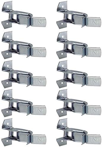 Heavy Duty Metal Gaint Spring Grip Clamp Tool Hanger Wall Orgainzer for Garage Closet Brooms and Mops Wall Mount Holder (Pack of 10)