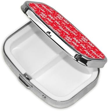 Purse Pill Container Slim Vitamin Organizer Credit-Card Sized Women’s Daily Essential, Santa Claus Laugh Snowflake Christmas Red
