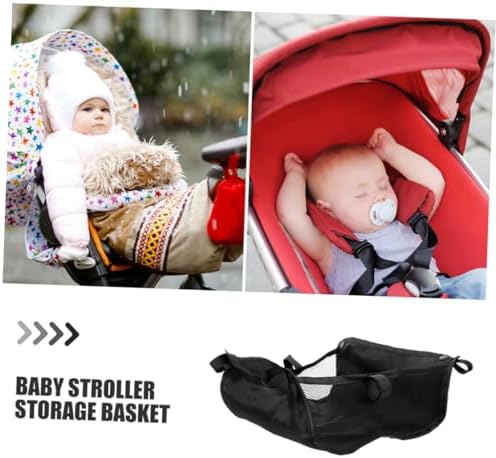 Totority 2pcs Stroller Organizer Mesh Basket Underseat Storage for Gear Shopping Bags and Toys Durable Hanging Storage Hamper for Umbrella and Pet Strollers