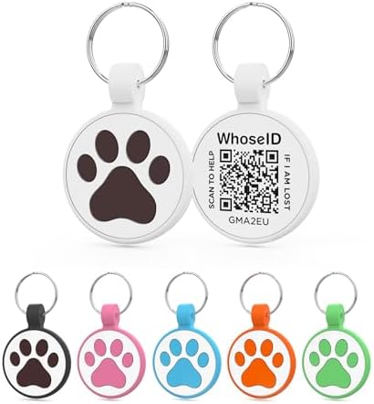 QR Code Cat Tag, Modifiable Pet Online Profile, Multiple Emergency Contact, Scannable QR Code, Instant Location Email Alert, Collar Accessories (Small Breeds - 1", White)