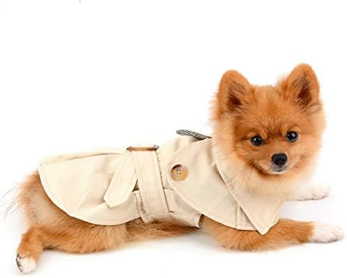 PAIDEFUL Trench Coat for Small Dogs, Khaki, XXL