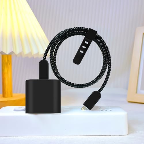 CameCosy Frosted Charger Cable Protector for iPhone 18W/20W Charger - Black