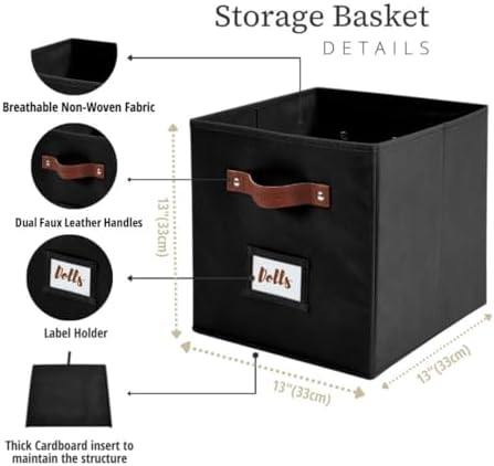 DECOMOMO Storage Bins, Cube Storage Bin with Labels