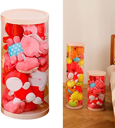 Doll Storage Bucket Transparent PVC Large Capacity 26cm Plush Toys Holder for Home (50cm / 19.7in)
