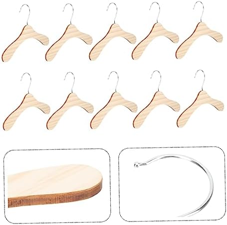 VICASKY 10Pcs Wooden Pet Hangers Wear Resistant Dog Clothes Hangers with Rotation for Cats and Dogs Lightweight Clothes Organizer for Home Use
