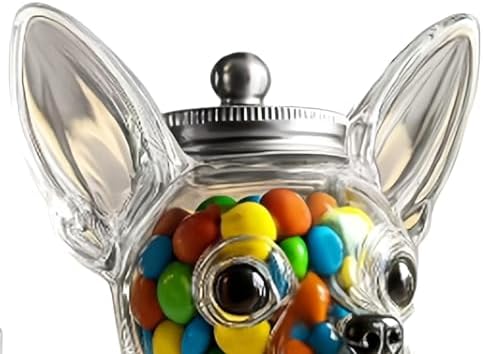 Chihuahua Candy Jar, Dog Cookie Jar, Dog Themed Glass Snacks Jars, With Secure Lid For Storing Coffee Pet Treats Kitchen Organizers Airtight Jars With Lid