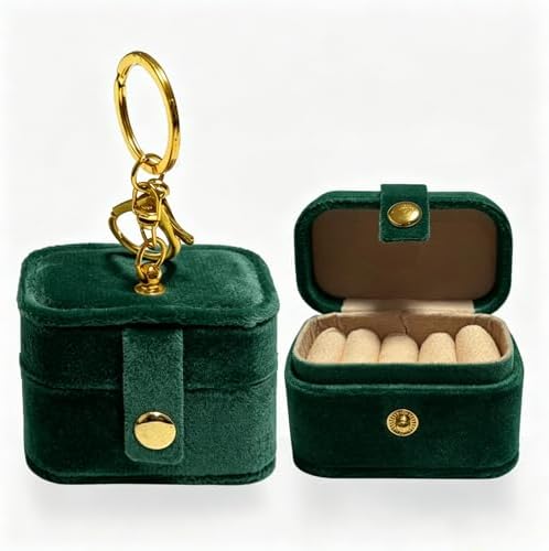 Velvet Dog Collar Ring Bearer Box with Clip-Peacock Green