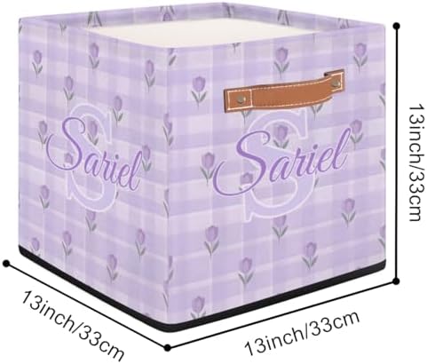 Tulip Storage-Basket Customized Collapsible Baby Keepsake-Box Organizer-Bins as Gifts for Girls Boys Baby Adults Cubes Storage-Box Print Name on It