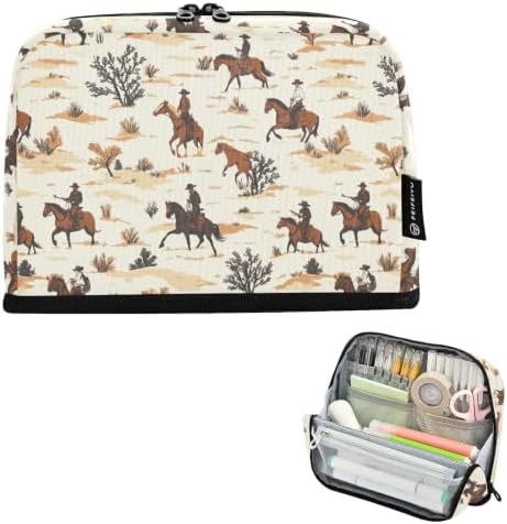 Wild West Brown Pencil Case for Kids Girls Boys | Large Pencil Pouch Pen Bag Holder with Big Capacity