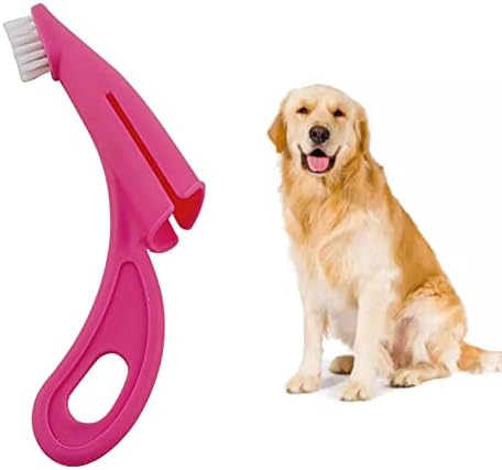 Dog Toothbrush, Tooth Brushing Kit for Dog Teeth Cleaning - Dental Care for Puppies, Cats & Small Pets, Nylon Remove Ergonomic Dog Finger Toothbrush (Red)