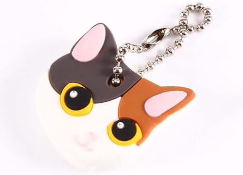 Key Caps, 3.1 x 3.5 x 1.1cm Super Funky Pet Cat Key Organizers PVC KeyIdentifier Caps KeyCovers for Standard Flat House