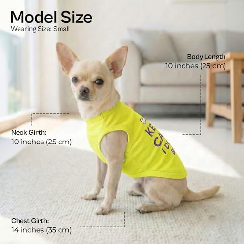 Parisian Pet Dog Shirt – 100% Cotton Shirts for Small Dogs – Sleeveless Puppy Vest – Lightweight and Breathable Pet Apparel – Pullover Summer Dog Clothes - Stretchy Funny T Shirts for Dogs