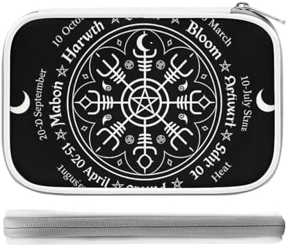 Fashion Pencil Case Waterproof Thin Organizer Box For Art Pens, Pencils, And More Norse Viking Vegvisir Compass Goth Pentagram