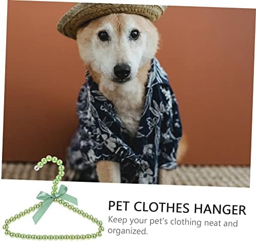 Happyyami 20CM Pearl PET Clothes Hanger Bow 5-Pack Stylish Dog Apparel Hangers Non-Slip Design for PET Clothing Organization
